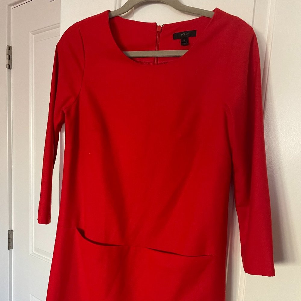 J. Crew Red Dress with Pockets